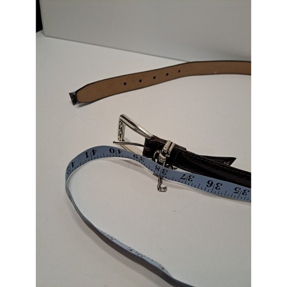 90's Brighton Brown Leather Belt Women L Golf Charms Silver-tone hardware C3008 - Picture 10 of 12